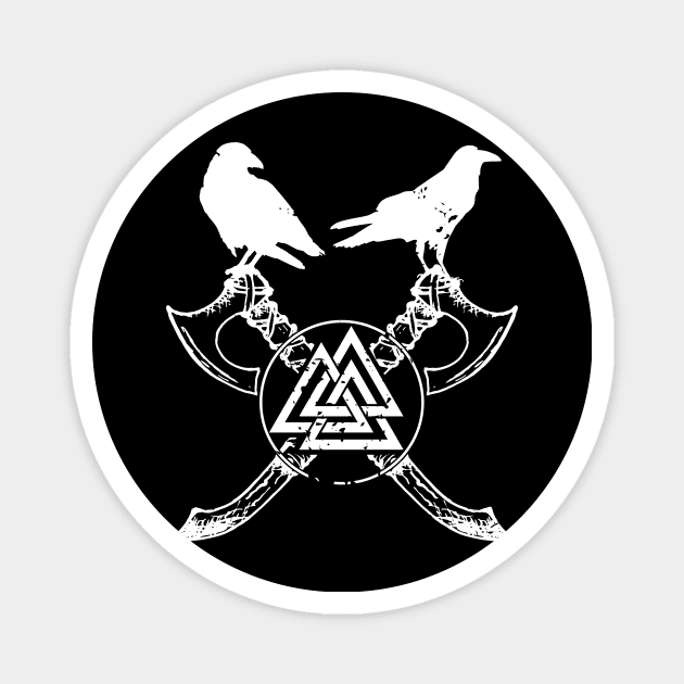 Huginn and Muninn, Odins Raven and Valknut Magnet by Lenny241